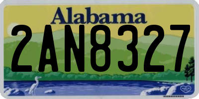 AL license plate 2AN8327