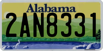 AL license plate 2AN8331