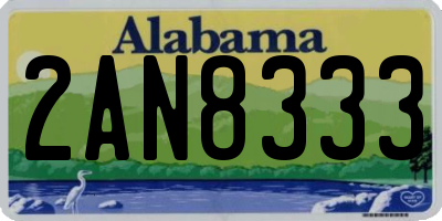 AL license plate 2AN8333