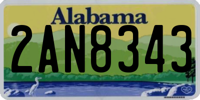 AL license plate 2AN8343