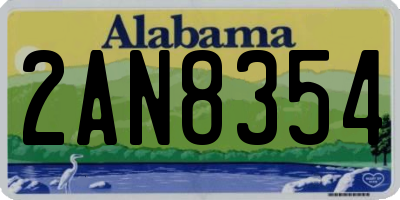 AL license plate 2AN8354