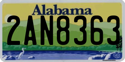 AL license plate 2AN8363