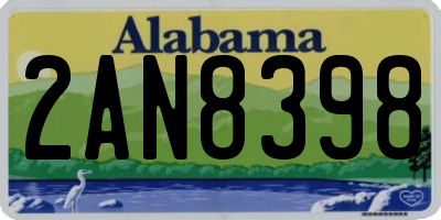 AL license plate 2AN8398