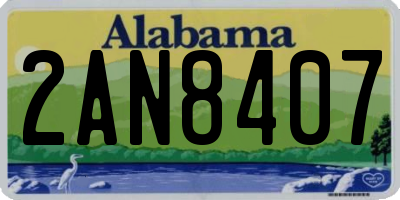 AL license plate 2AN8407