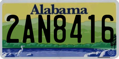 AL license plate 2AN8416