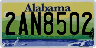 AL license plate 2AN8502
