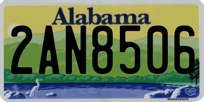 AL license plate 2AN8506