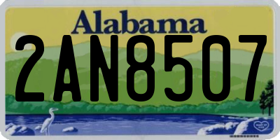 AL license plate 2AN8507
