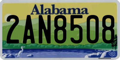 AL license plate 2AN8508