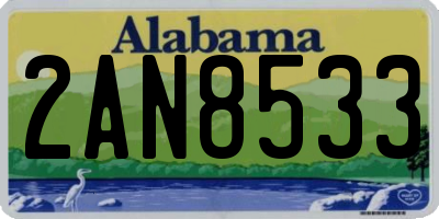 AL license plate 2AN8533