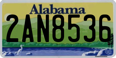 AL license plate 2AN8536