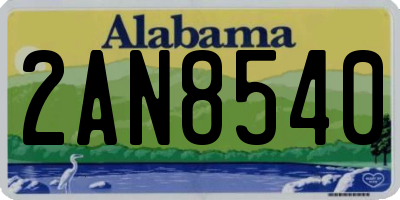 AL license plate 2AN8540