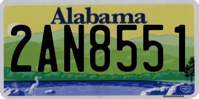 AL license plate 2AN8551