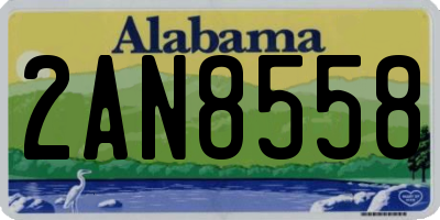 AL license plate 2AN8558