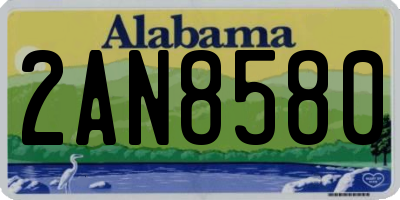 AL license plate 2AN8580