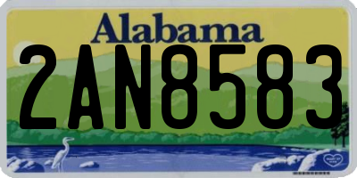 AL license plate 2AN8583