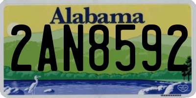 AL license plate 2AN8592