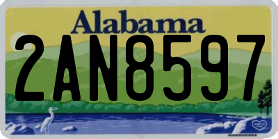 AL license plate 2AN8597
