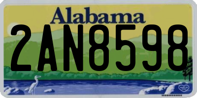 AL license plate 2AN8598