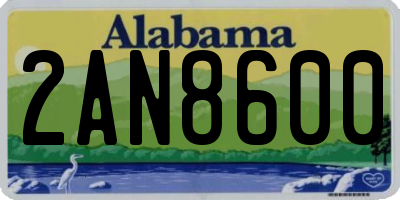 AL license plate 2AN8600