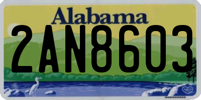 AL license plate 2AN8603