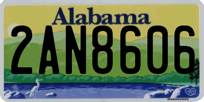 AL license plate 2AN8606