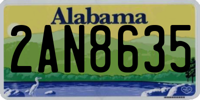 AL license plate 2AN8635