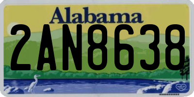 AL license plate 2AN8638