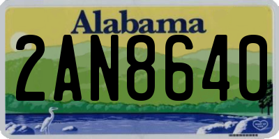 AL license plate 2AN8640