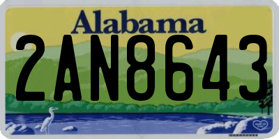 AL license plate 2AN8643