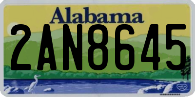 AL license plate 2AN8645