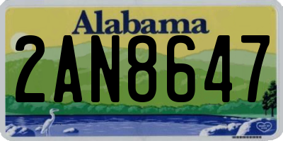 AL license plate 2AN8647