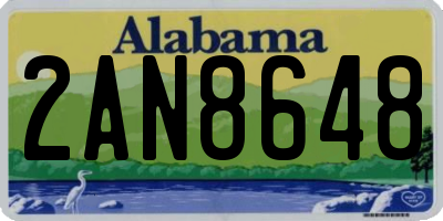 AL license plate 2AN8648