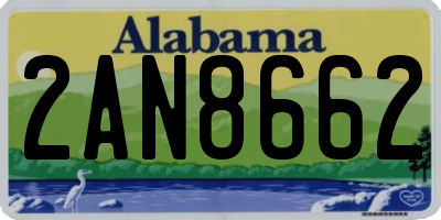 AL license plate 2AN8662
