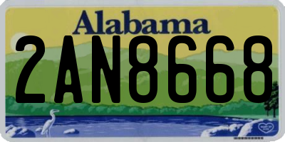AL license plate 2AN8668