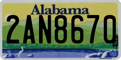 AL license plate 2AN8670