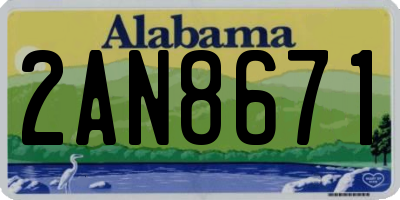 AL license plate 2AN8671