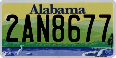 AL license plate 2AN8677