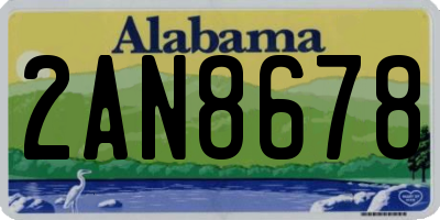 AL license plate 2AN8678