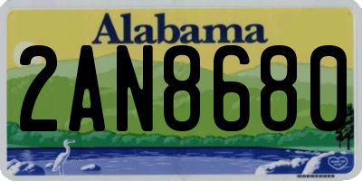 AL license plate 2AN8680