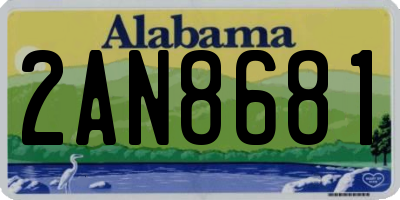 AL license plate 2AN8681
