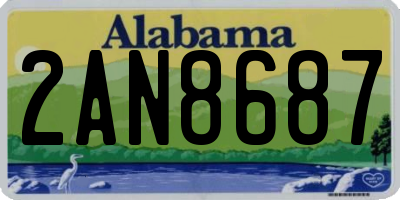 AL license plate 2AN8687