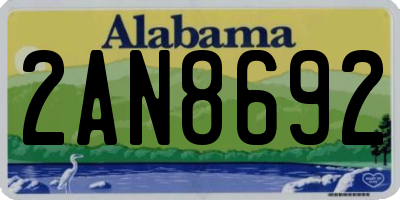 AL license plate 2AN8692