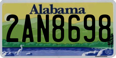 AL license plate 2AN8698