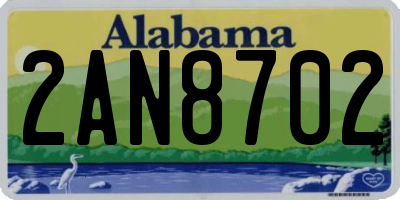AL license plate 2AN8702