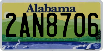 AL license plate 2AN8706