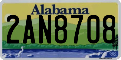 AL license plate 2AN8708