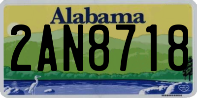 AL license plate 2AN8718