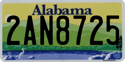 AL license plate 2AN8725