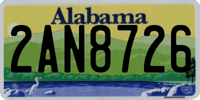 AL license plate 2AN8726